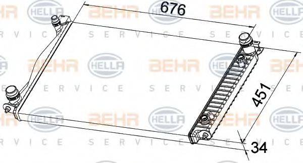 BEHR HELLA SERVICE 8MK376790141 Радіатор, охолодження двигуна