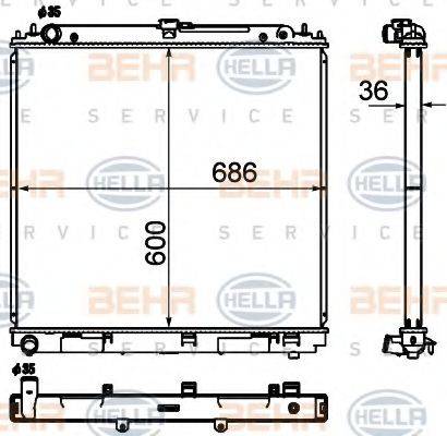 BEHR HELLA SERVICE 8MK376790311 Радіатор, охолодження двигуна