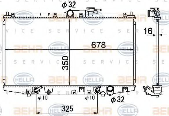 BEHR HELLA SERVICE 8MK376790471 Радіатор, охолодження двигуна