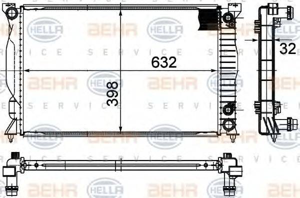 BEHR HELLA SERVICE 8MK376790531 Радіатор, охолодження двигуна