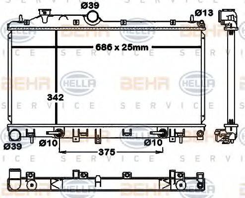 BEHR HELLA SERVICE 8MK376792411 Радіатор, охолодження двигуна