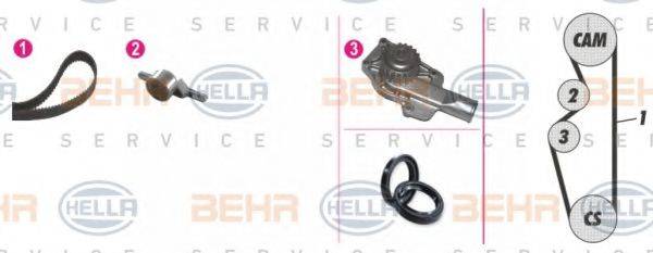 BEHR HELLA SERVICE 8MP376803871 Водяний насос + комплект зубчастого ременя