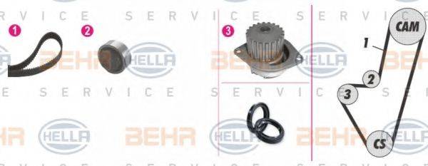 BEHR HELLA SERVICE 8MP376805851 Водяний насос + комплект зубчастого ременя