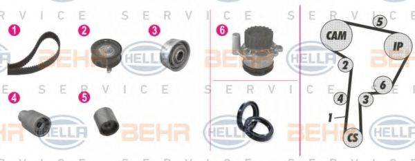 BEHR HELLA SERVICE 8MP376807811 Водяний насос + комплект зубчастого ременя