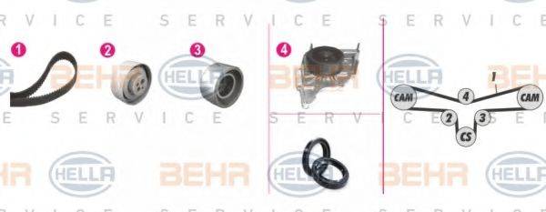 BEHR HELLA SERVICE 8MP376809821 Водяний насос + комплект зубчастого ременя