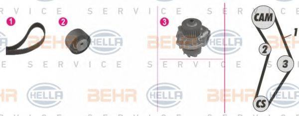 BEHR HELLA SERVICE 8MP376810881 Водяний насос + комплект зубчастого ременя