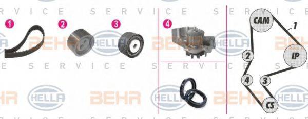 BEHR HELLA SERVICE 8MP376814881 Водяний насос + комплект зубчастого ременя