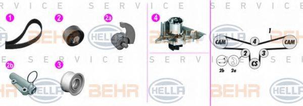 BEHR HELLA SERVICE 8MP376816841 Водяний насос + комплект зубчастого ременя