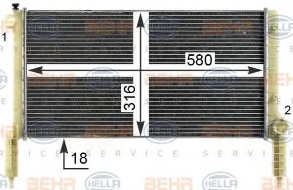 BEHR HELLA SERVICE 8MK376900071 Радіатор, охолодження двигуна