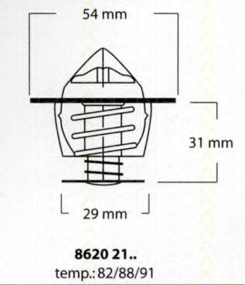 TRISCAN 86202188 Термостат, охолоджуюча рідина