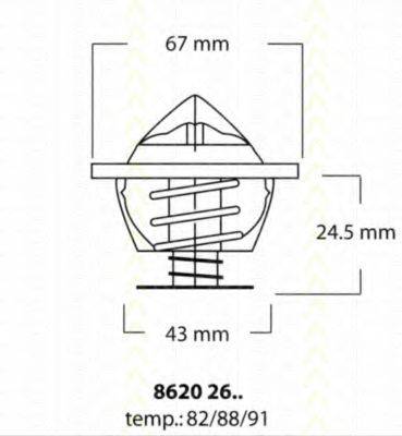 TRISCAN 86202682 Термостат, охолоджуюча рідина