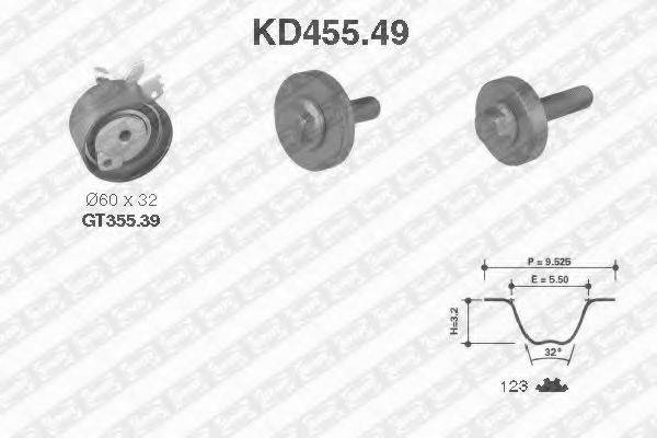 SNR KD45549 Комплект ременя ГРМ