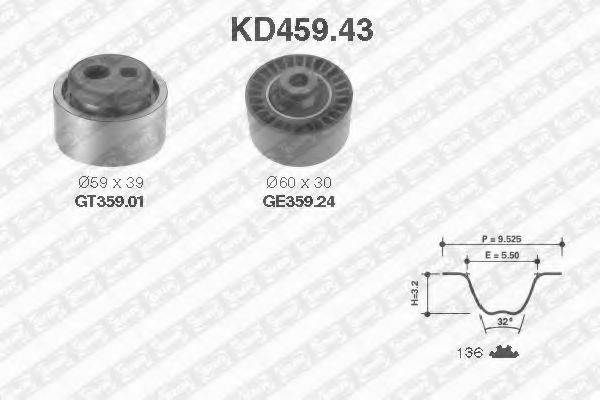 SNR KD45943 Комплект ременя ГРМ