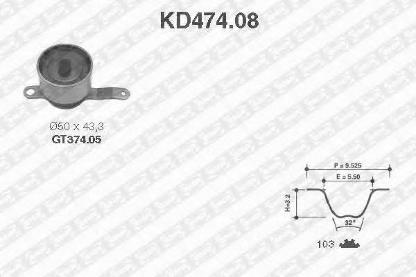 SNR KD47408 Комплект ременя ГРМ