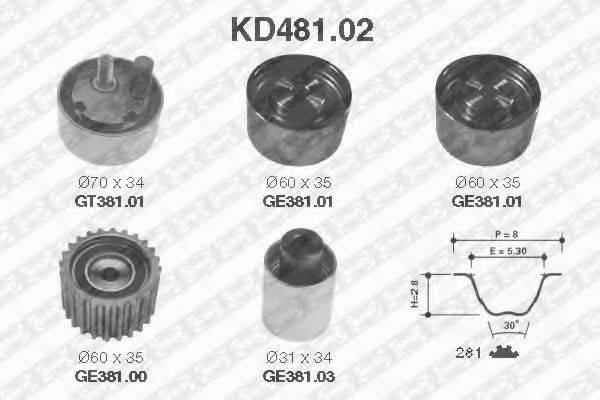 SNR KD48102 Комплект ременя ГРМ