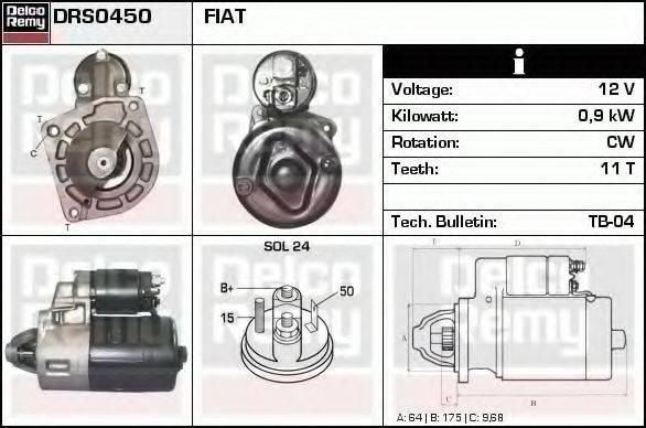 DELCO REMY DRS0450 Стартер