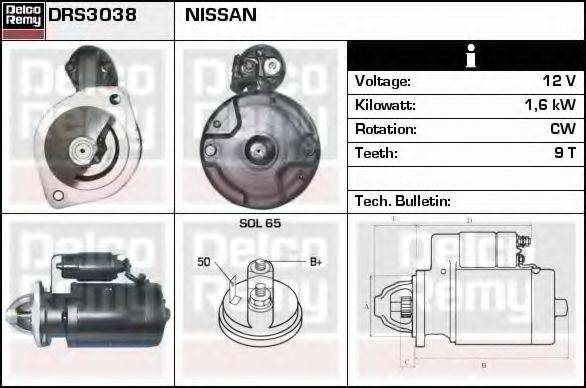DELCO REMY DRS3038 Стартер