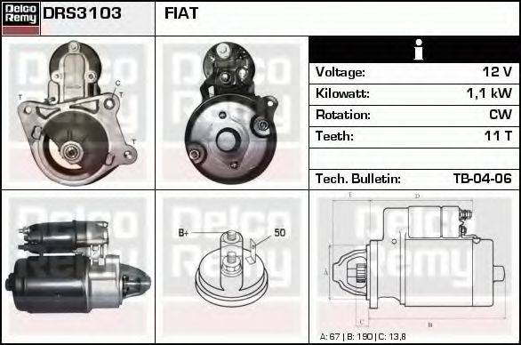 DELCO REMY DRS3103 Стартер