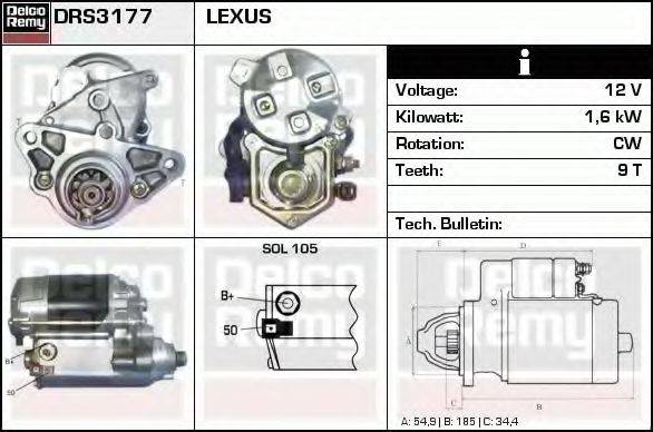 DELCO REMY DRS3177 Стартер