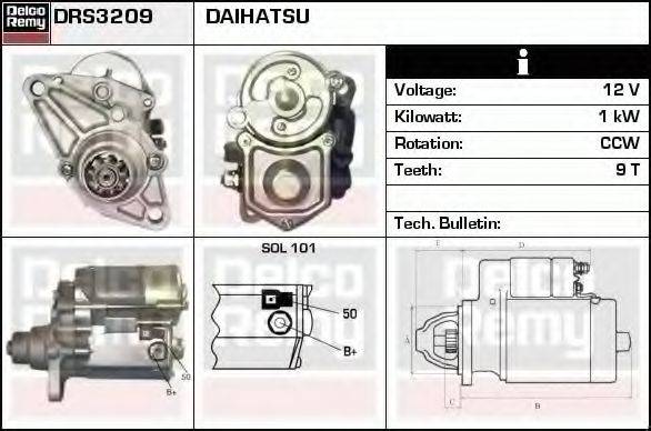 DELCO REMY DRS3209 Стартер