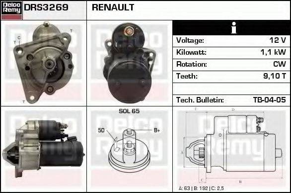 DELCO REMY DRS3269 Стартер