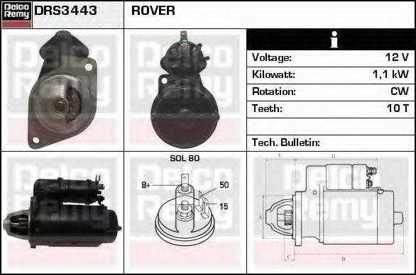 DELCO REMY DRS3443 Стартер