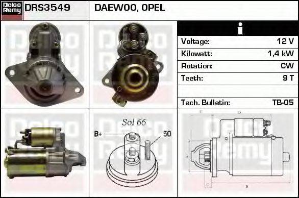 DELCO REMY DRS3549 Стартер