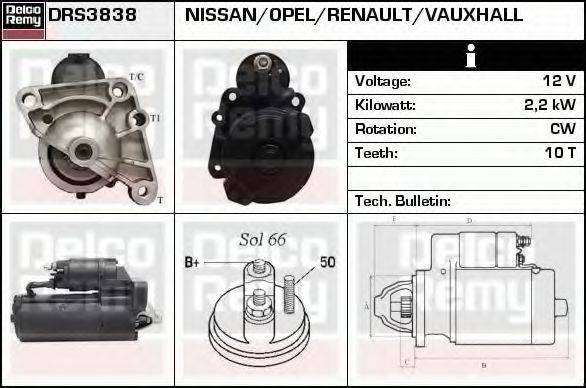 DELCO REMY DRS3838 Стартер