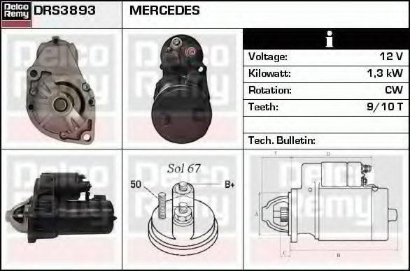 DELCO REMY DRS3893 Стартер