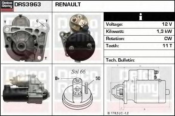 DELCO REMY DRS3963 Стартер