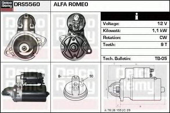 DELCO REMY DRS5560 Стартер