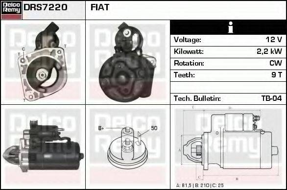 DELCO REMY DRS7220 Стартер