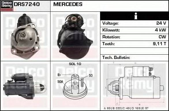 DELCO REMY DRS7240 Стартер