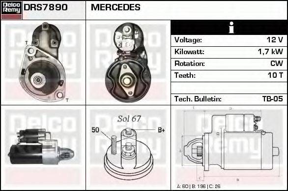 DELCO REMY DRS7890 Стартер