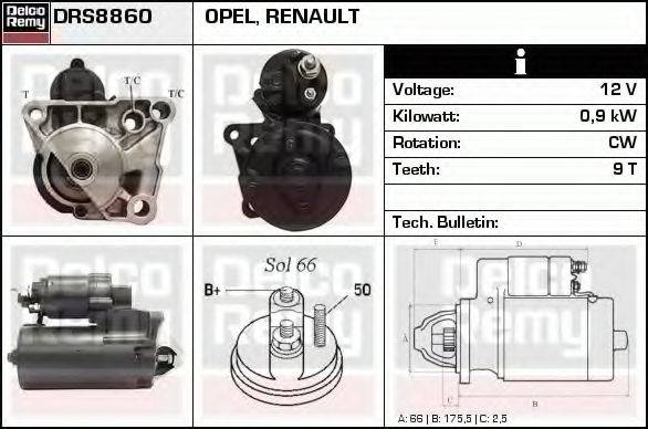 DELCO REMY DRS8860 Стартер