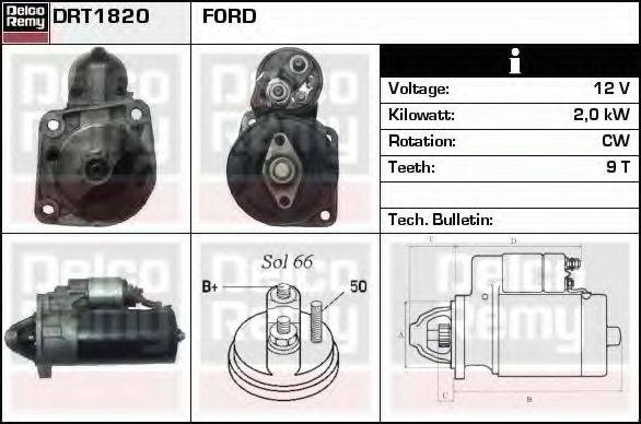 DELCO REMY DRT1820 Стартер