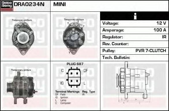 DELCO REMY DRA0234N Генератор