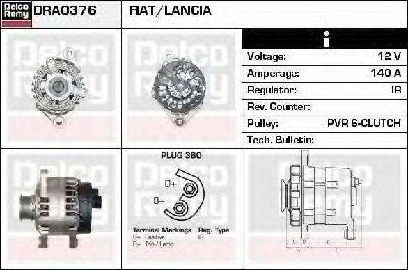 DELCO REMY DRA0376 Генератор