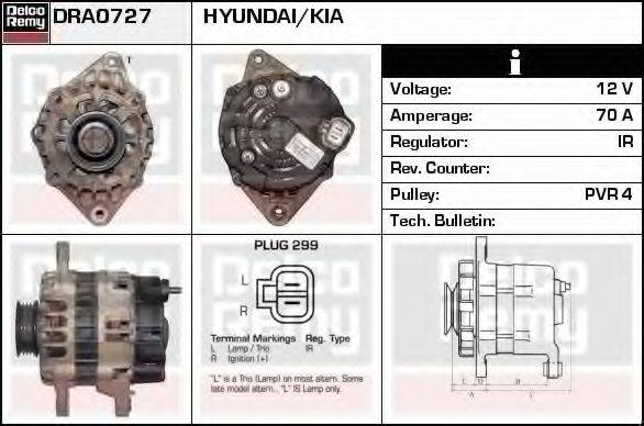 DELCO REMY DRA0727 Генератор