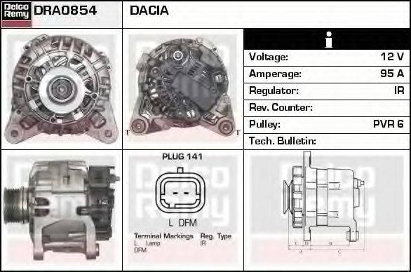 DELCO REMY DRA0854 Генератор