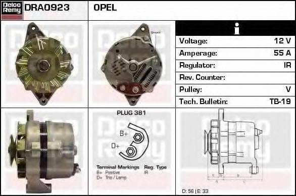 DELCO REMY DRA0923 Генератор