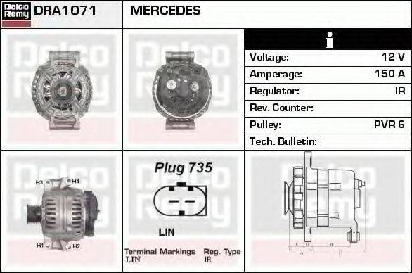 DELCO REMY DRA1071 Генератор