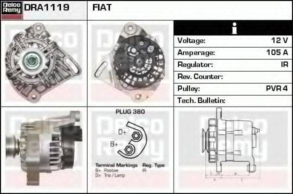 DELCO REMY DRA1119 Генератор