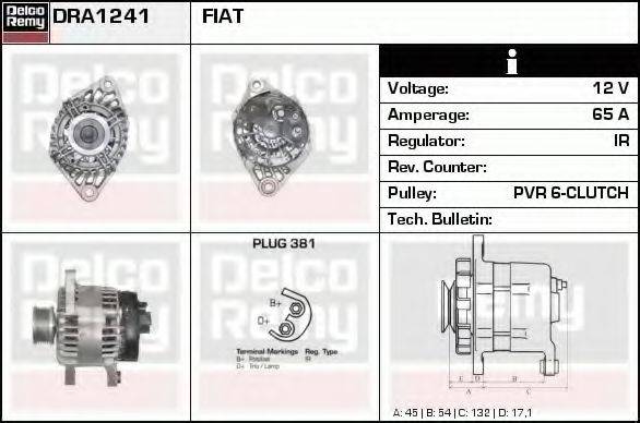 DELCO REMY DRA1241 Генератор