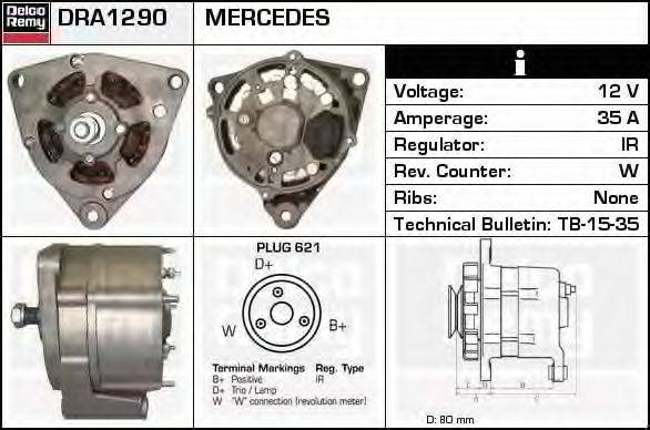 DELCO REMY DRA1290 Генератор