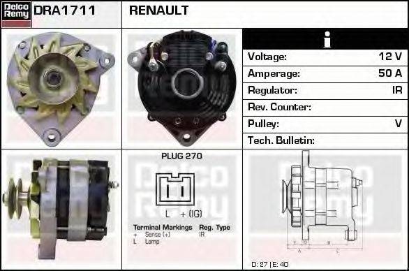 DELCO REMY DRA1711 Генератор