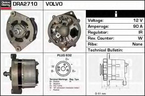 DELCO REMY DRA2710 Генератор