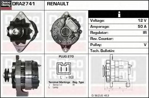 DELCO REMY DRA2741 Генератор