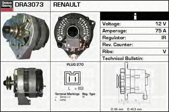 DELCO REMY DRA3073 Генератор