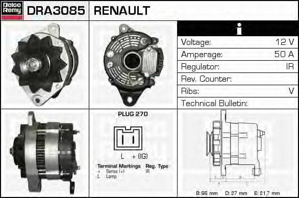 DELCO REMY DRA3085 Генератор